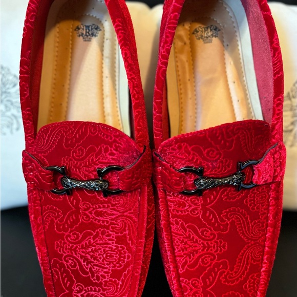 Red Velvet Loafers - Picture 1 of 6